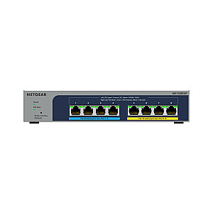 NETGEAR 8-портовый коммутатор Ultra60 PoE++ Multi-Gigabit (2,5G) Ethernet Plus Управляемый коммутатор L2/L3 2,5G Ethernet (100/1000/2500) Power over Ethernet (PoE), серый