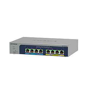 NETGEAR 8 portu Ultra60 PoE++ vairāku gigabitu (2,5 G) Ethernet plus slēdzis, pārvaldīts L2/L3 2,5 G Ethernet (100/1000/2500) barošanas pāreja Ethernet (PoE) slēdzis, pelēks