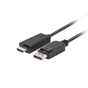 Lanberg CA-DPHD-11CC-0018-BK DisplayPort HDMI kabeļa adapteris, melns