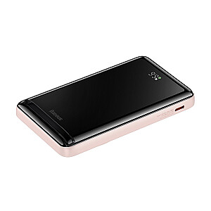 Baseus Magnetic Bracket Wireless Fast Charge Power Bank 10000mAh 20W  Pink  (With Baseus Xiaobai series fast charging Cable Type-C to Type-C 60W(20V|3A) 50cm  White) Overseas Edition