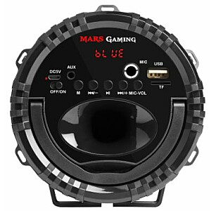 Mars Gaming MSB0 Bluetooth Bezvadu Skaļrunis ar Karaoke Funkciju / MicroSD / AUX / USB / 10W / Melns