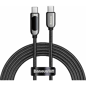 Baseus USB-C uz USB-C kabelis 2 m melns (BSU2997BLK)