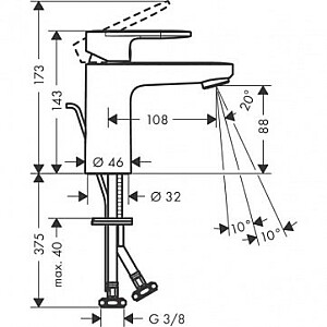 Hansgrohe Vernis Blend izlietnes jaucējkrāns 71551000, hroms