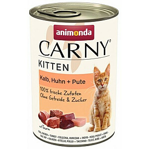 ANIMONDA Carny Kitten Veal Chicken Turkey - mitrā kaķu barība - 400g