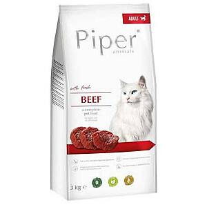 DOLINA NOTECI Piper Animals ar liellopu gaļu - Sausā barība kaķiem - 3 kg