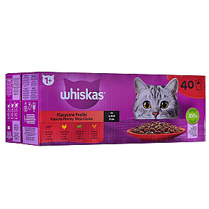 WHISKAS Classic Meals in Gravy - Mitrā barība kaķiem - 40x85g