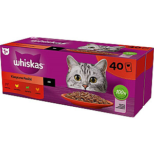 WHISKAS Классические блюда в соусе - влажный корм для кошек - 40x85 г