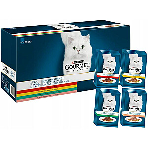 PURINA Gourmet Perle Mix - Mitrā kaķu barība - 60x85g