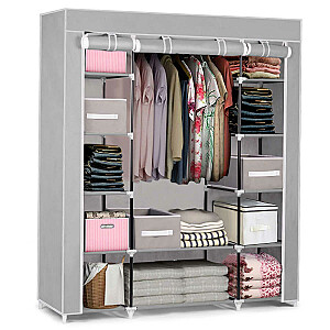 Большой текстильный шкаф Massido с ящиками - серый