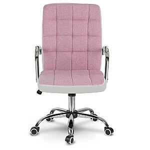 Benton biroja krēsls rozā un baltā audumā