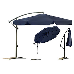 Складной садовый зонт 8 сегментов темно-синий ? 350см