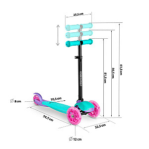 Трехколесный самокат Ricokids Loco - бирюзово-розовый