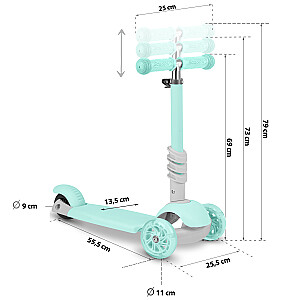 Triratis paspirtukas Ricokids Buggy LED Mint