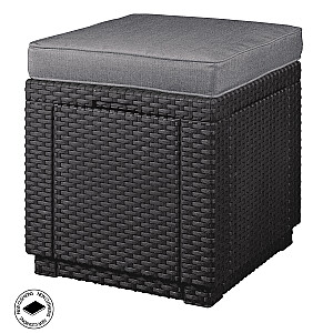 Садовый стул/ящик для хранения Cube с подушкой серый