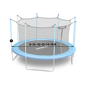Batuta apakšējais statnis ar ārējo un iekšējo tīklu 8-15 pēdas, zils Neo-Sport