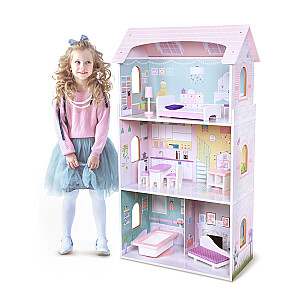 Деревянный кукольный домик + мебель высокий Ягодный особняк ECOTOYS