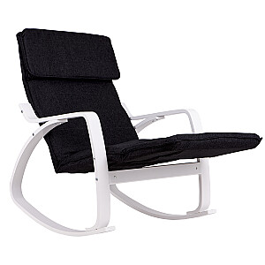 Кресло-качалка с регулируемой подставкой для ног белого и черного цвета