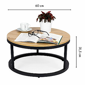 Современный журнальный столик в индустриальном стиле лофт 60 см