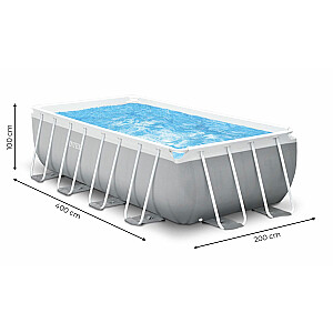 Садовый каркасный бассейн большой премиум 4х2м + насос с фильтром + лестница INTEX 26788