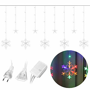 Gaismas Snowflake Stars Ziemassvētku Garland aizkars 138LED