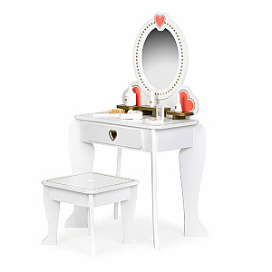 Большой деревянный детский туалетный столик с зеркалом для девочки