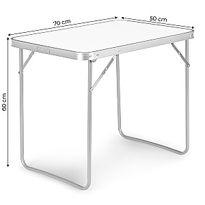 Складной стол для пикника 70x50см белый