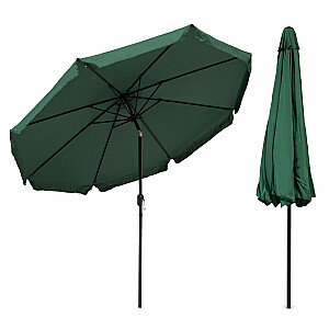 Садовый зонт большой, диагональ 3 м, сломанный рукояткой, зеленый