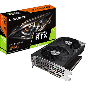 Graphics Card GIGABYTE NVIDIA GeForce RTX 3060 12 GB GDDR6 192 bit PCIE 4.0 16x Memory 15000 MHz GPU 1792 MHz 2xHDMI 2xDisplayPort GV-N3060WF2OC-12GD2.0