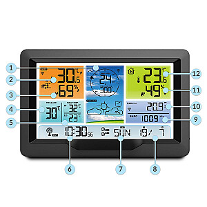 Meteoroloģiskā stacija ar displeju BD-905 grafīts