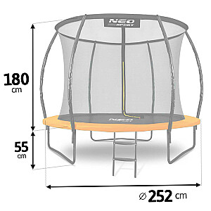 Dārza batuts 252 cm ar Neo-Sport iekšējo sietu