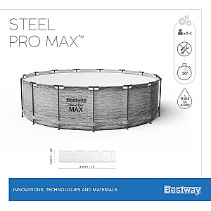 Bestway Steel Pro MAX virszemes baseina komplekts apaļš 4,27 m x 1,22 m