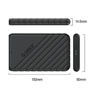 КОРПУС ORICO HDD/SSD 2,5" USB-C 3.1 6GBPS, ЧЕРНЫЙ