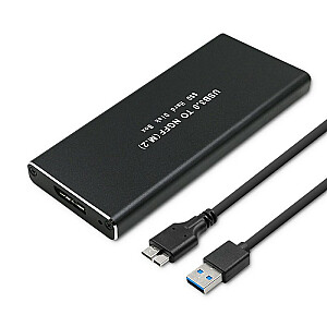 Qoltec 51854 M.2 SATA SSD NGFF korpuss | USB 3.0