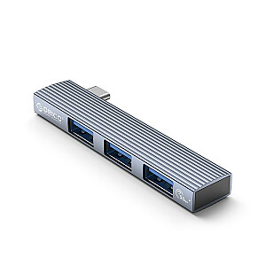 ORICO HUB USB-C 3X USB-A, 5 Гбит/с, алюминиевый, без кабеля