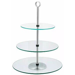 Тарелка трехъярусная, стекло-сталь Ø30x25x20см Kinghoff