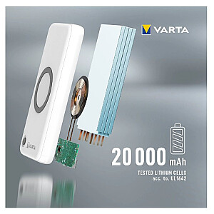 VARTA Portable Wireless Powerbank 20000mAh Silver