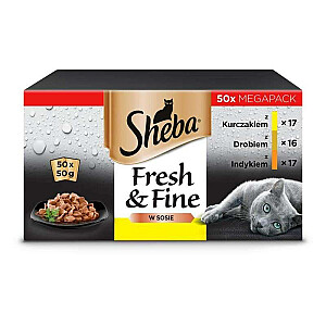 SHEBA пакетики в соусе со вкусом птицы - влажный корм для кошек - 50x50 г