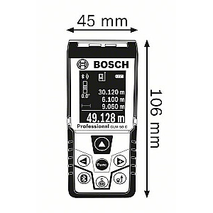 Bosch GLM 50 C Professional lāzera distances mērītājs Melns, Zils 50 m