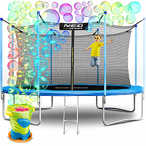 Садовый батут 404 см с внутренней сеткой и лестницей Neo-Sport + БЕСПЛАТНАЯ машина для мыльных пузырей