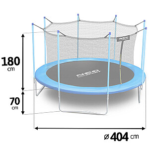 Садовый батут 404 см с внутренней сеткой и лестницей Neo-Sport + БЕСПЛАТНАЯ машина для мыльных пузырей