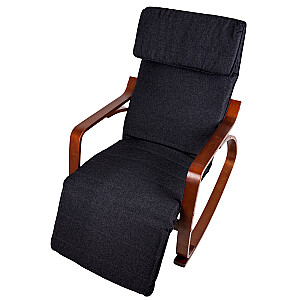 šūpuļkrēsls regulējams kāju balsts koka roku balsti