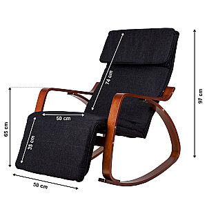 Кресло-качалка регулируемая подставка для ног деревянные подлокотники