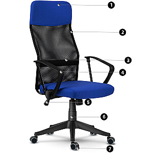 Сине-черное офисное кресло Sidney из микросетки