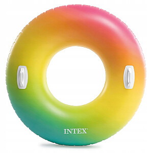 Надувное колесо для плавания радуга 119см INTEX