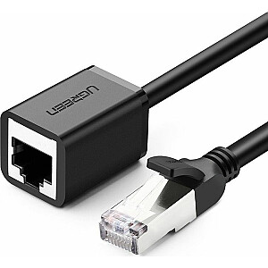 Ugreen tīkla kabelis UGREEN RJ45 Ethernet pagarinājums, kat. 6, FTP, ar 1m metāla spraudni, (melns)