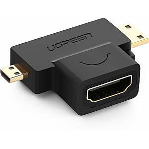 Adapteris AV Ugreen HDMI Micro - HDMI Mini - HDMI czarny (UGR636BLK)