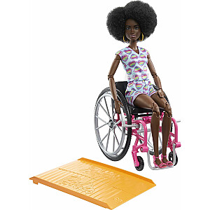 Кукла Барби Mattel Fashonistas в инвалидной коляске Платье с сердечками HJT14