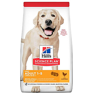 HILL'S Science Plan Canine Adult Light, lielas šķirnes vistas - sausā suņu barība - 14 kg