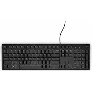 Проводная черная клавиатура Dell KB216 Quietkey для США (580-ADEB)