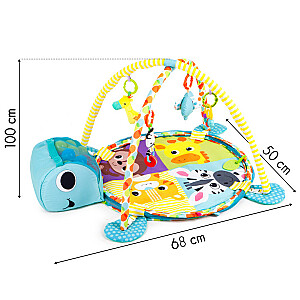 Большой развивающий коврик черепаха 3в1 манеж с шариками 0+